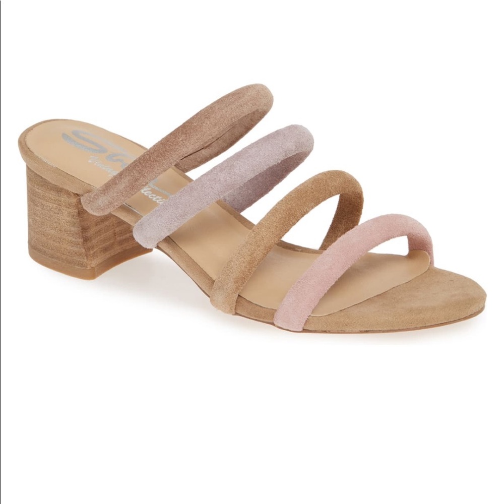 SBICCA SZ 8 ALYSHEBA STRAPPY SUEDE SLIDE SANDAL